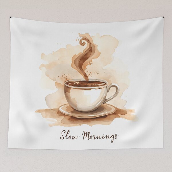 Item preview, Slow Mornings, Coffee Lover Sticker designed and sold by Moodune.