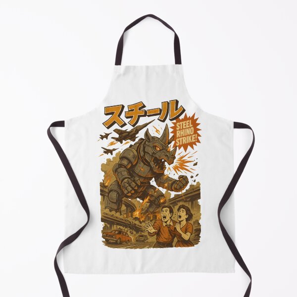 Item preview, STEEL RHINO STRIKE! – Vintage Japanese Kaiju Mecha Monster Poster designed and sold by Snackwear Apparel.