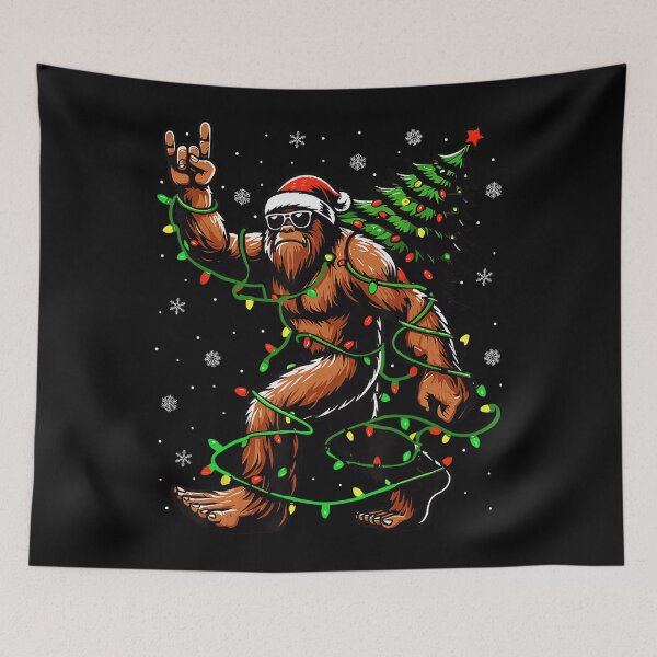 Item preview, Bigfoot Christmas Vintage Christmas Festive Lights Holiday Retro Classic Tree designed and sold by FrankyTepper.