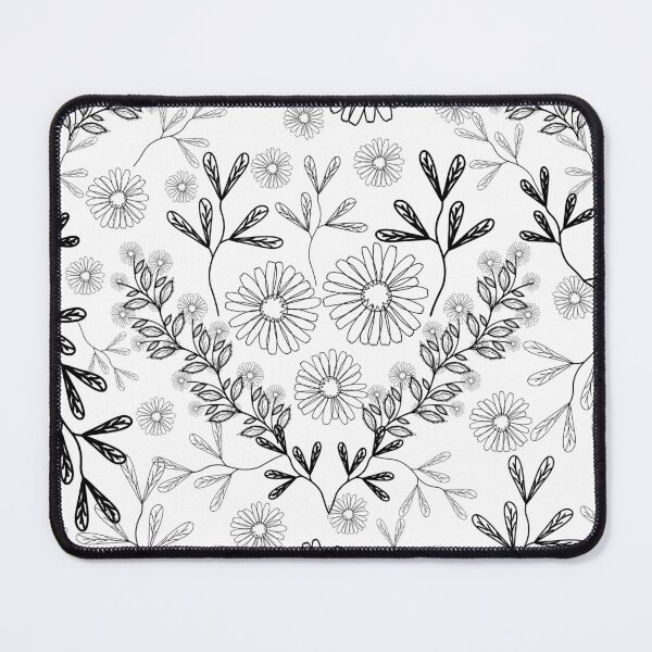 Item preview, Black simple flowers and leaf on white background designed and sold by Nonnipa.