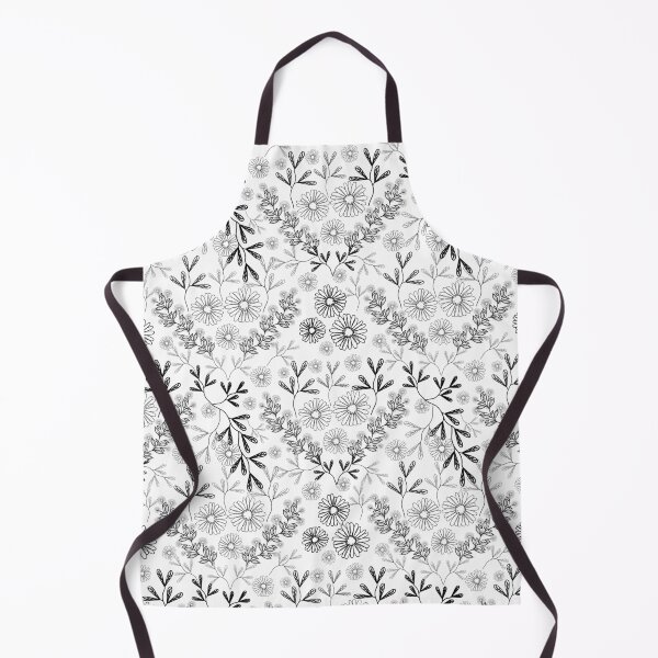 Item preview, Black simple flowers and leaf on white background designed and sold by Nonnipa.