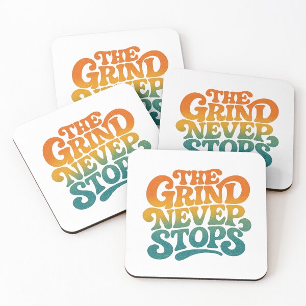 Item preview, Vintage Groovy Typography Motivational Quote The Grind Never Stops Retro Design designed and sold by matjaralbalad.