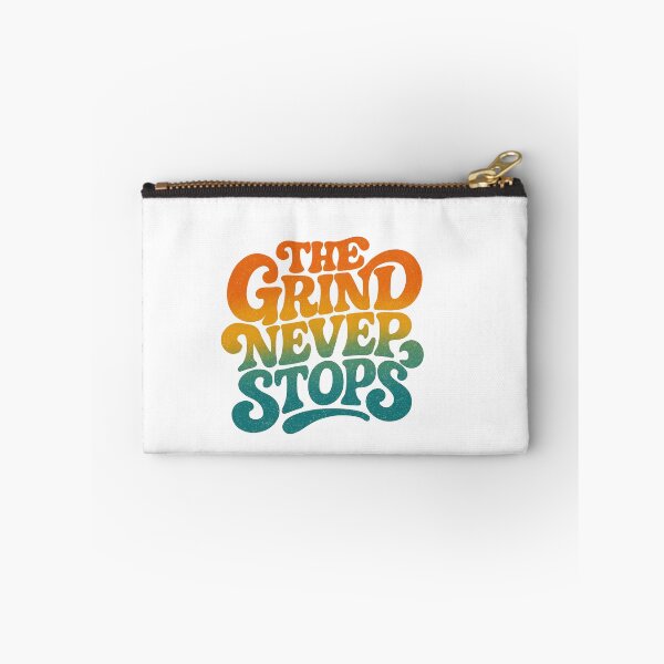 Item preview, Vintage Groovy Typography Motivational Quote The Grind Never Stops Retro Design designed and sold by matjaralbalad.
