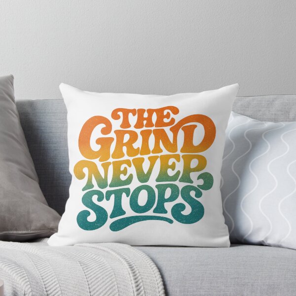 Item preview, Vintage Groovy Typography Motivational Quote The Grind Never Stops Retro Design designed and sold by matjaralbalad.