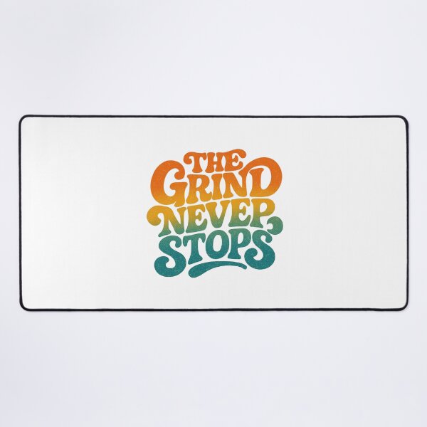 Item preview, Vintage Groovy Typography Motivational Quote The Grind Never Stops Retro Design designed and sold by matjaralbalad.