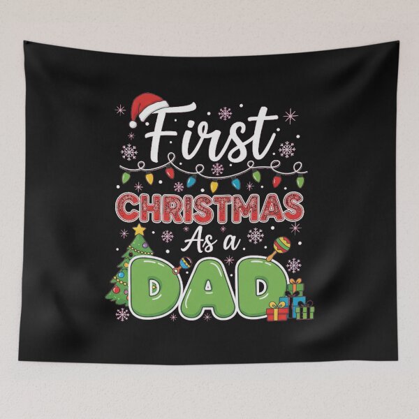 Item preview, "First Christmas as a Dad" Baby Rattle and Gifts Festive Print Design designed and sold by StarprintTees.