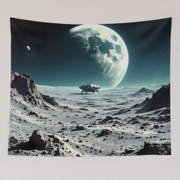 Item preview, Earth and Solitary Lunar Lander designed and sold by AnimalAirtistry.