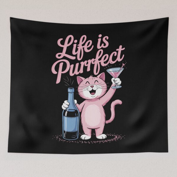 Item preview, Happy Drunk Cat Party Wine Cocktail Catnip designed and sold by Turbotine.