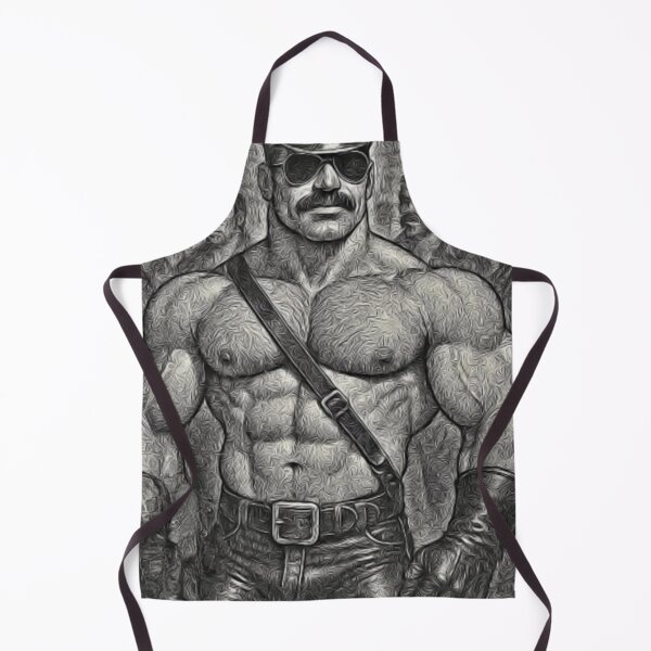 Item preview, 1940s Charcoal Sketch Gay Leather Daddy Tom of Finland Tribute Berlin German Pride Graphic Design designed and sold by ItsAKinkThing.