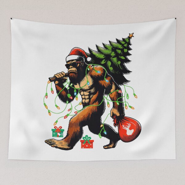 Item preview, Festive Christmas Bigfoot Lights Retro Christmas Vintage Holiday Tree Classic designed and sold by FrankyTepper.