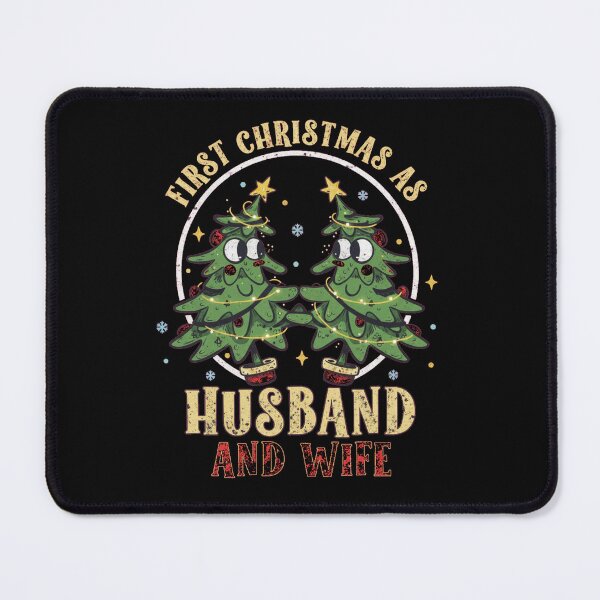 Item preview, Vintage Cartoon Trees "First Christmas as Husband and Wife" Distressed Design designed and sold by StarprintTees.