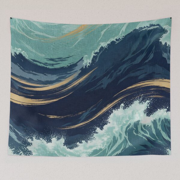 Item preview, Midnight Wave Flow designed and sold by Kaleidoscope Print.