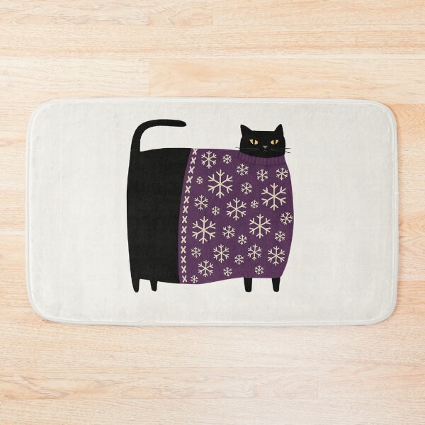 Item preview, Cozy Black Cat – Winter Sweater Snowflake Illustration designed and sold by Toti Twinkle.