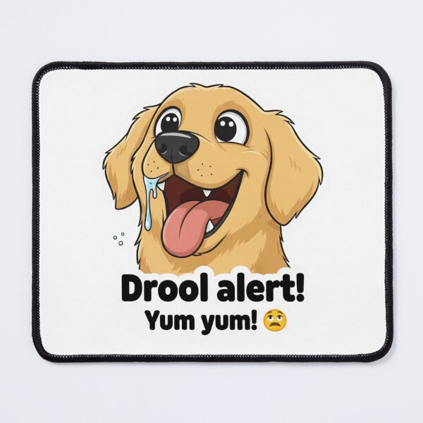 Item preview, Drool Alert: Yum Yum! (Funny Golden Retriever Dog Sticker) designed and sold by MiracleDroplet.