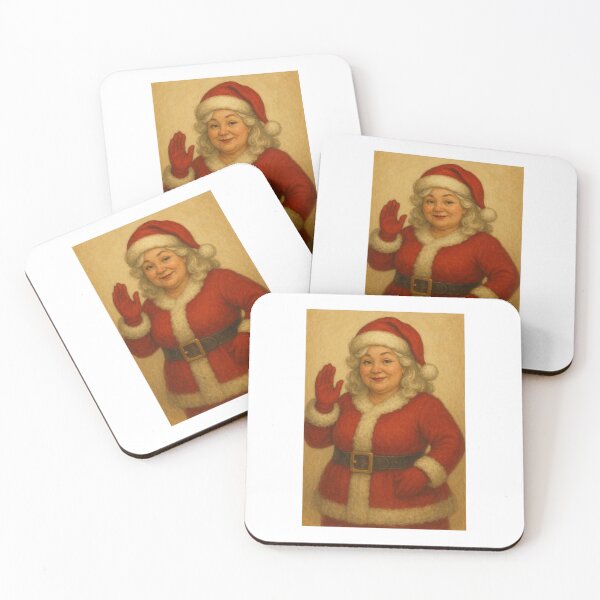 Item preview, Female Santa Claus Christmas Illustration – Modern Red & White Holiday Art designed and sold by NomadUSArt.