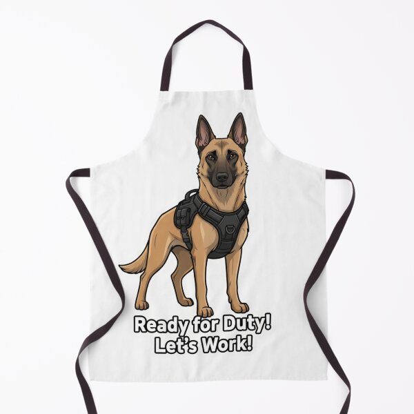 Item preview, Ready for Duty! Let's Work! (K9 Belgian Malinois in Tactical Harness) designed and sold by MiracleDroplet.