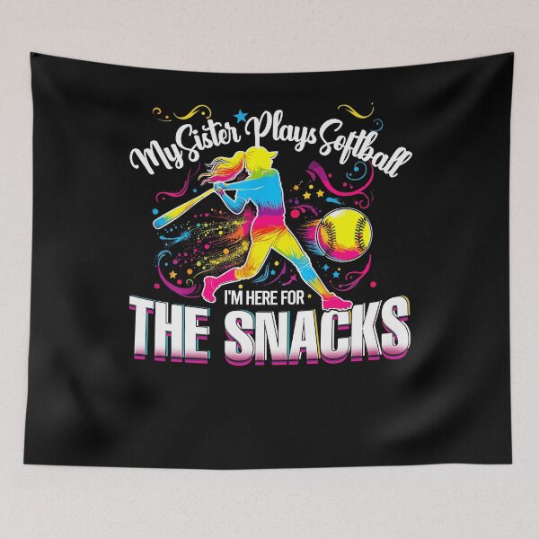 Item preview, Colorful Softball Sister Shirt – I'm Here for the Snacks designed and sold by TinaMDedrick.