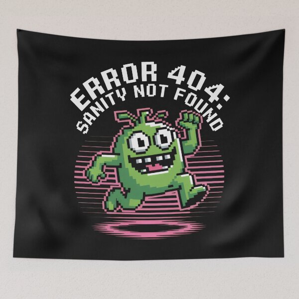 Item preview, Error 404 Sanity Not Found Pixel Monster Design designed and sold by SplashTastic.
