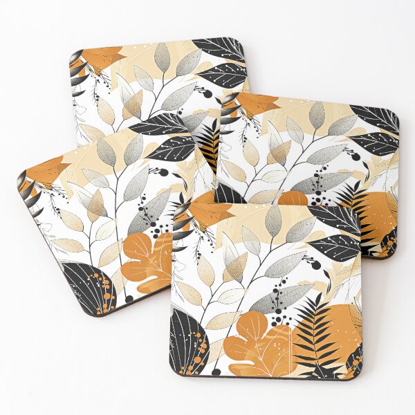 Item preview, Boho-Inspired Earth Tone Leaves Aesthetic Abstract Art designed and sold by DEC02.