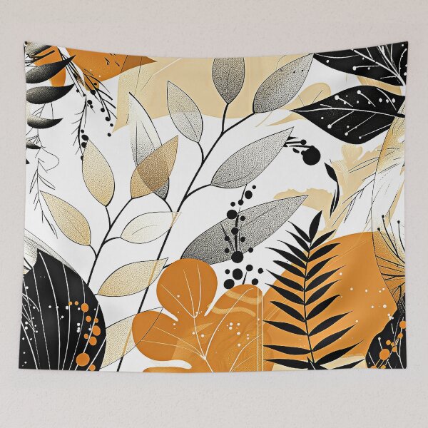 Item preview, Boho-Inspired Earth Tone Leaves Aesthetic Abstract Art designed and sold by DEC02.