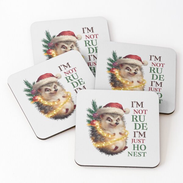 Item preview, I'm Not Rude I'm Just Honest Christmas Hedgehog designed and sold by SolaoLab.