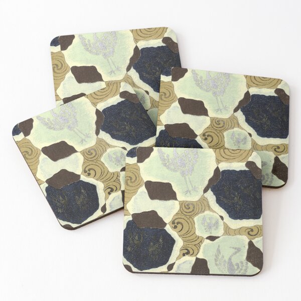 Item preview, Cranes and Swirls | Japanese Vintage Woodblock designed and sold by UBU-space.