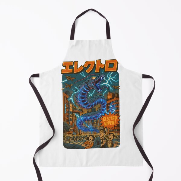 Item preview, Electro Viper – Neon Cyber Serpent Kaiju Attack Retro Japanese Poster designed and sold by Snackwear Apparel.