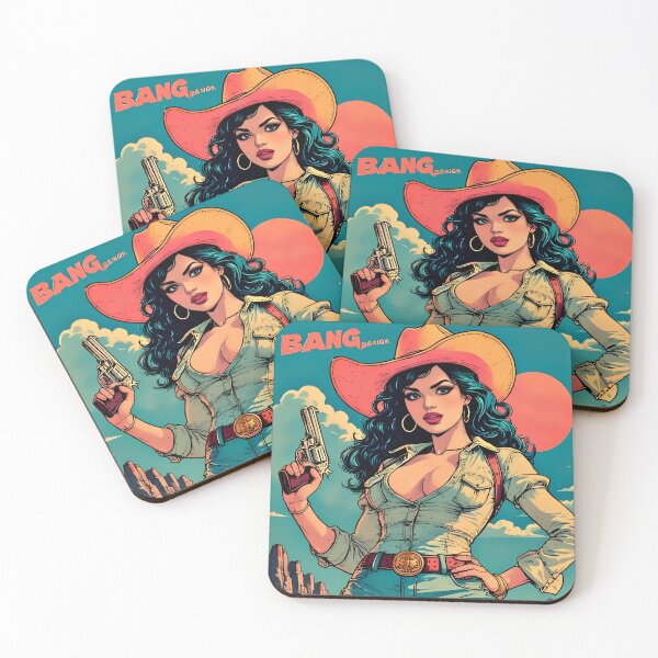Item preview, Retro Cowgirl with Revolver – Vintage Comic Aesthetic designed and sold by Neer arts.