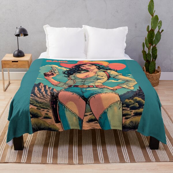 Item preview, Retro Cowgirl with Revolver – Vintage Comic Aesthetic designed and sold by Neer arts.