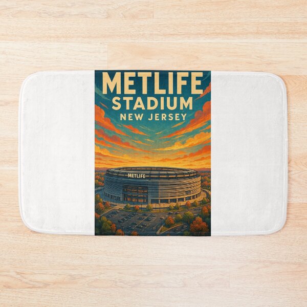Item preview, MetLife Stadium from Parking View at Sunset designed and sold by Places On Earth.