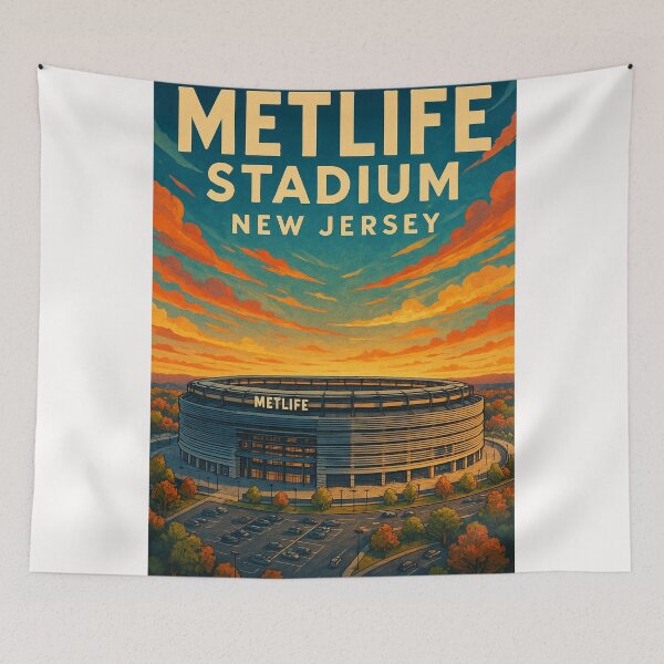 Item preview, MetLife Stadium from Parking View at Sunset designed and sold by Places On Earth.