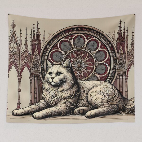 Item preview, Gothic Cat Art – Dark Elegant Feline Illustration – Dramatic Aesthetic designed and sold by lemonfishing.