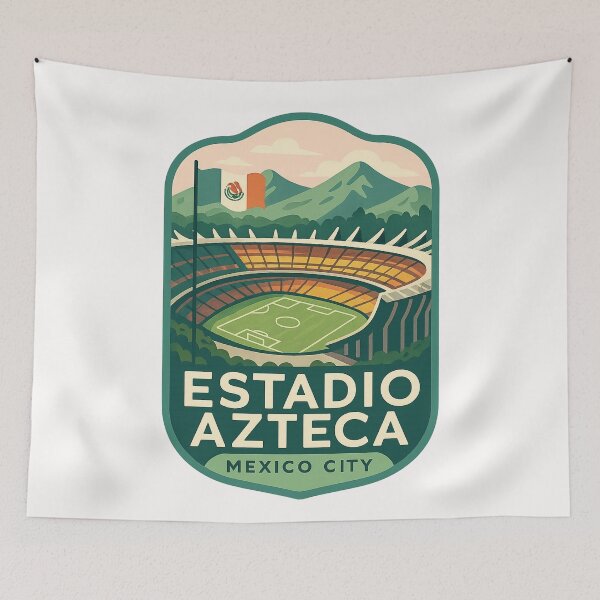Item preview, Estadio Azteca and Volcano Peaks, Mexico City designed and sold by Places On Earth.