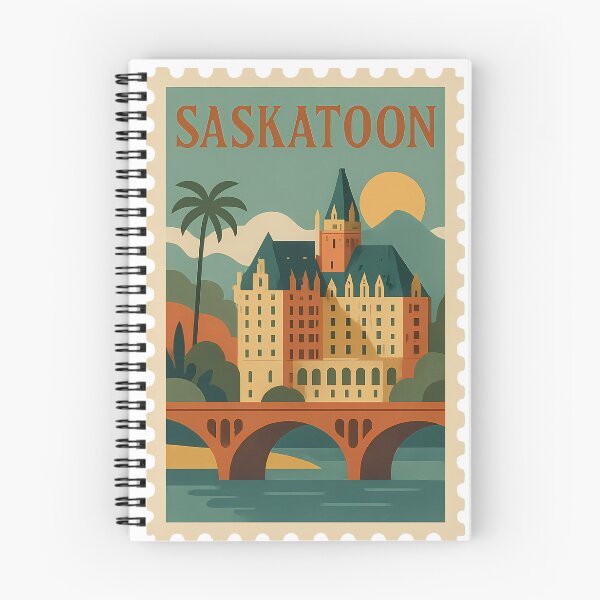 Item preview, Vintage Saskatoon Stamp | Retro Canada Prairie Emblem | Classic Saskatoon Travel Mark | Old-Style Saskatchewan City Illustration designed and sold by PaintedPixels01.