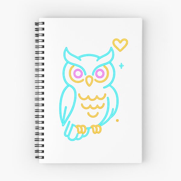 Item preview, Neon Owl Line Art – Cute Glowing Owl Illustration – Colorful Minimal Owl Design designed and sold by GoldenDreamGallery.