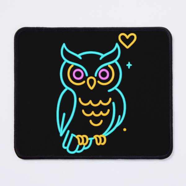 Item preview, Neon Owl Line Art – Cute Glowing Owl Illustration – Colorful Minimal Owl Design designed and sold by GoldenDreamGallery.