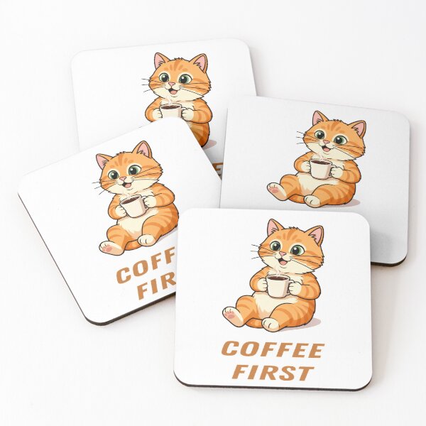 Item preview, Coffee First” — Our Ginger Cat Knows: The World Can Wait… But Your Coffee Can’t. ☕? designed and sold by SmartDesigner-.