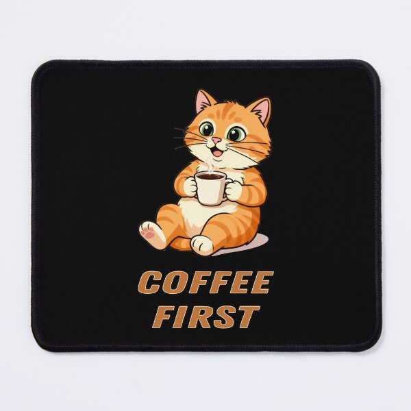 Item preview, Coffee First” — Our Ginger Cat Knows: The World Can Wait… But Your Coffee Can’t. ☕? designed and sold by SmartDesigner-.