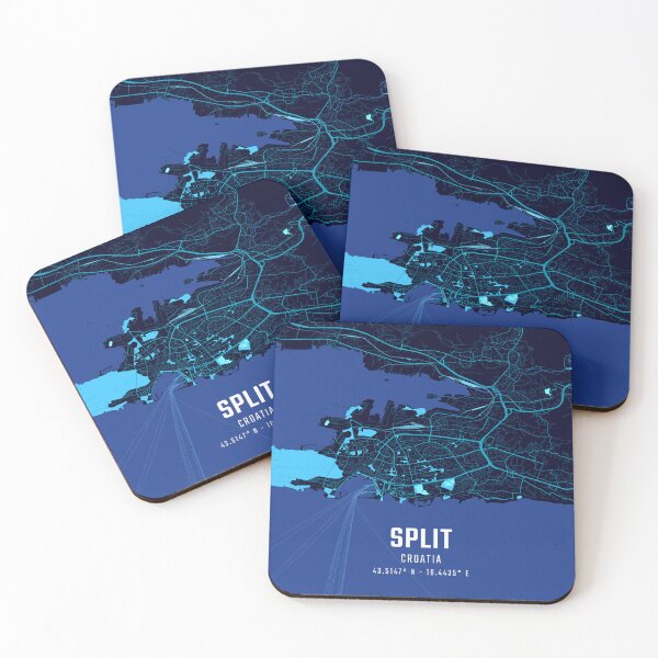 Item preview, Split Midnight City Map designed and sold by HomeLivingCo.