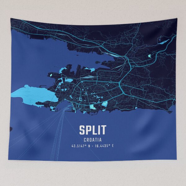 Item preview, Split Midnight City Map designed and sold by HomeLivingCo.