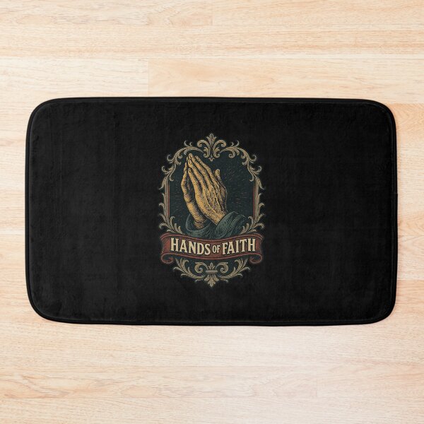 Item preview, Hands of Faith – Retro Ornamental Prayer Illustration designed and sold by The Devil's Bargain.
