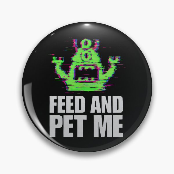 Item preview, Feed and Pet Me Pixel Monster Glitch Design designed and sold by SplashTastic.