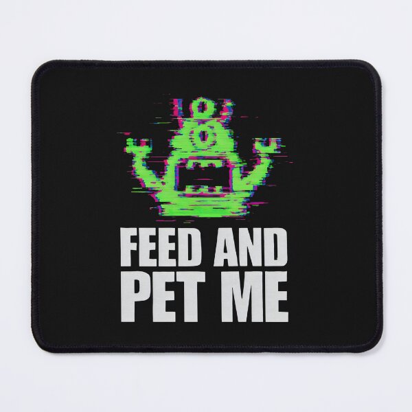 Item preview, Feed and Pet Me Pixel Monster Glitch Design designed and sold by SplashTastic.