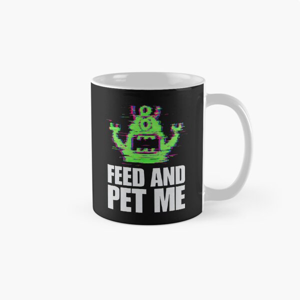 Item preview, Feed and Pet Me Pixel Monster Glitch Design designed and sold by SplashTastic.