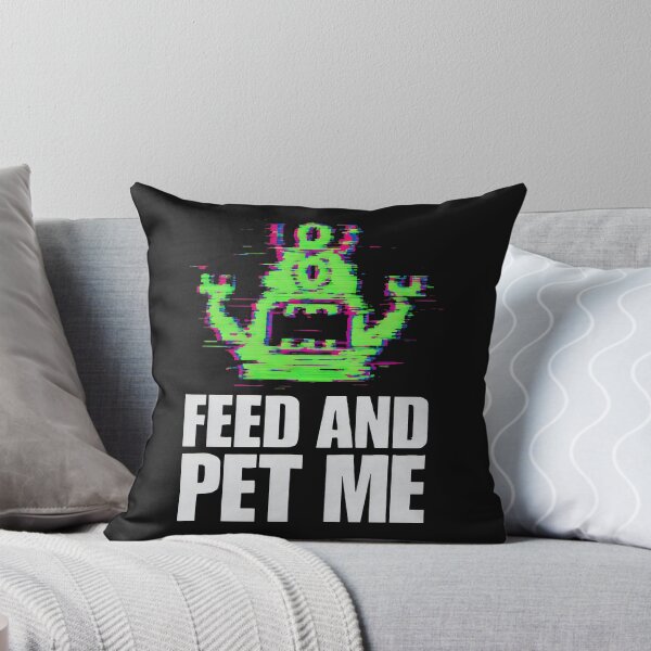 Item preview, Feed and Pet Me Pixel Monster Glitch Design designed and sold by SplashTastic.