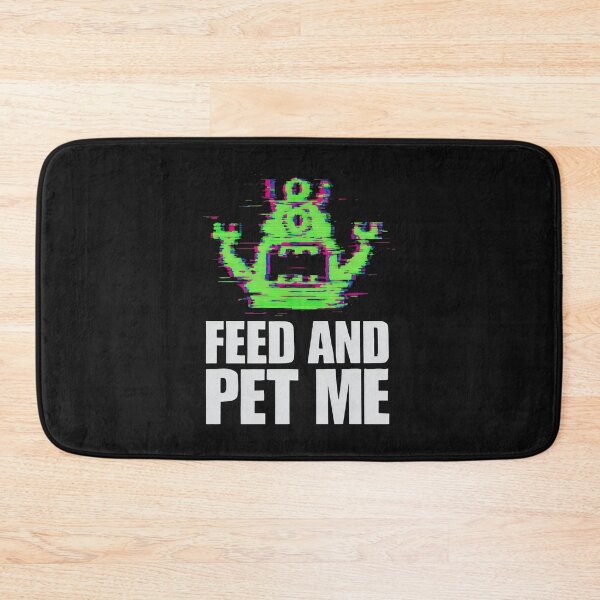 Item preview, Feed and Pet Me Pixel Monster Glitch Design designed and sold by SplashTastic.