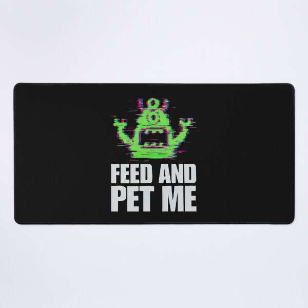 Item preview, Feed and Pet Me Pixel Monster Glitch Design designed and sold by SplashTastic.
