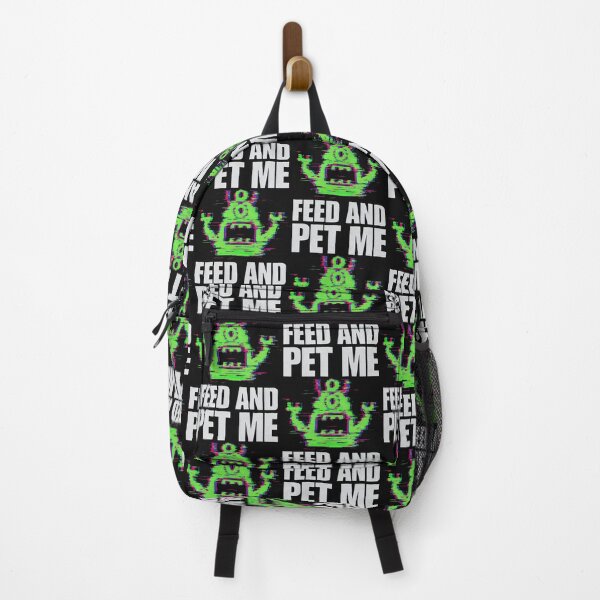 Item preview, Feed and Pet Me Pixel Monster Glitch Design designed and sold by SplashTastic.