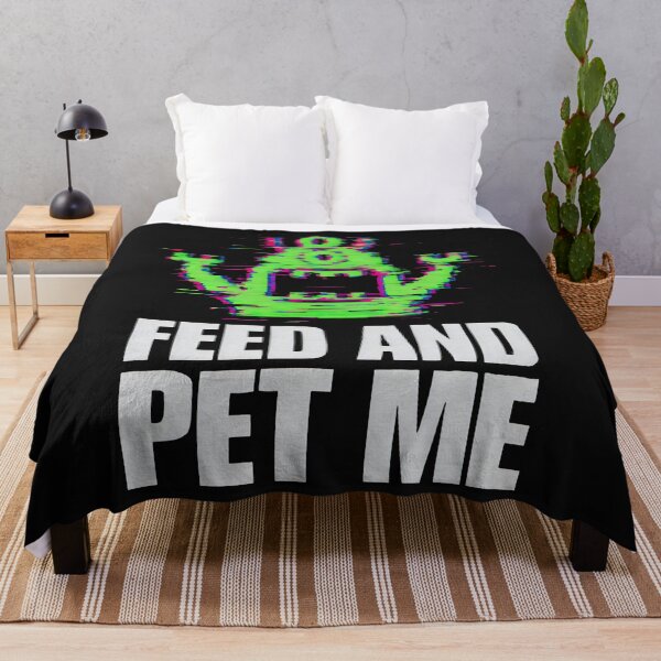 Item preview, Feed and Pet Me Pixel Monster Glitch Design designed and sold by SplashTastic.