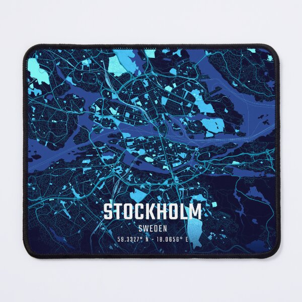 Item preview, Stockholm Midnight City Map designed and sold by HomeLivingCo.